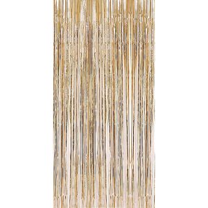 Perdea Franjurata, Flippy, Model Decor Petrecere, pentru Fundal de Poze, Amenajare Colorata a Petrecerii, Dimensiune 100x200 cm, Gold Sampanie
