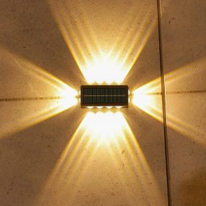Lampa Solara, Flippy, 8+4 LED, Lumina Alba/Calda, din ABS+PC, 8 x 17.7 x 3.7 cm, Negru