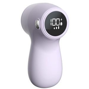 Aparat Electric de Curatat Scame 2in1, Flippy, Indepartare Scame si Aspirare, 15 x 8.5 cm, din ABS si Otel Inoxidabil, Incarcare USB Tip C, Mov