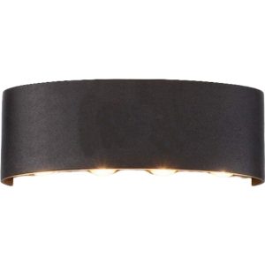 Aplica pentru Perete, Flippy, Interior/Exterior, Rezistenta la Umezeala, 8 W, Aluminiu, Negru, 22x8 cm