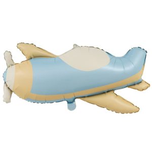 Balon din Folie Metalizata, Flippy, Figurina Animata, Model Avion, 78 x 42 cm, Ambalaj Individual, Pai Inclus, Umflare cu Aer sau Heliu, Albastru