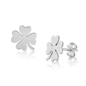 Cercei Damă din Argint 925, Jolie Silver, Model Trifoi cu Codiță, Design Elegant și Delicat, Greutate 1 g, Argintiu