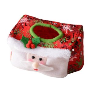 Cutie Decorativa pentru Servetele, Flippy, Model Mos Craciun, Tematica Craciun, 16 x 10 cm, Rosu