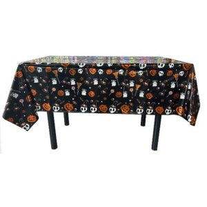 Fata de Masa, Flippy, din Folie, Imprimeu Halloween - Boo, 137 x 274 cm, Negru