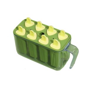 Forme de inghetata, Flippy, 8 Forme din Plastic Dur, Forma pentru Inghetata din si Sucuri Ghetate, 13 x 10 x 6.5 cm, Verde