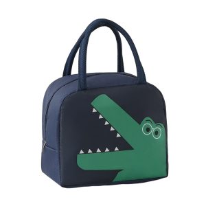 Geantă Frigorifică, Flippy, cu Desene Animat, Portabilă pentru Copii, de Prânz, din Pânză Oxford, 22x14x19 cm, Model Dinozaur, Albastru