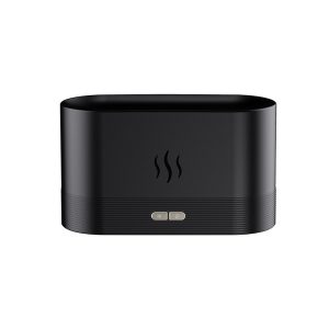 Difuzor de ulei esential cu flacara Flippy, aromaterapie, umidificator de aer, rezervor 180 ml, simulare efectelor de iluminare a flacarii, lumina veghe ajustabila, negru