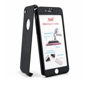Husa Apple iPhone 7 Full Cover 360 Negru + Folie de protectie