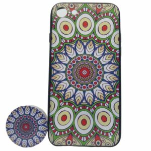 Husa Apple iPhone X/XS Multicolor Model Paun + Popsocket inclus