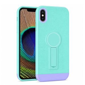 Husa de Protectie Armor Design, Flippy, Compatibila cu Apple iPhone X/XS Max, cu Stand Integrat, Suport Auto Magnetic, Compatibila cu Incarcare Wireless, Protectie Antisoc si Antizgarieturi, Albastru si Mov