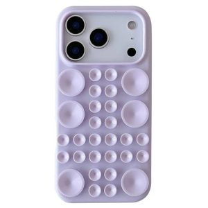 Husa cu Ventuze, Flippy, Compatibila iPhone 17 Pro Max, din Silicon, Interior Microfibra, Mov