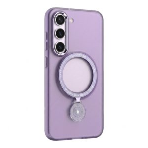Husa de protectie Flippy, cu incarcare Wireless, Tehnologie Magsafe, TPU, Inel magnetic rotativ cu functie de suport, pentru  Samsung Galaxy S23 Plus , Mov