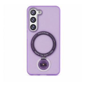 Husa de protectie Flippy, cu incarcare Wireless, Tehnologie Magsafe, TPU, Inel magnetic rotativ cu functie de suport, pentru  Samsung Galaxy S23 , Mov