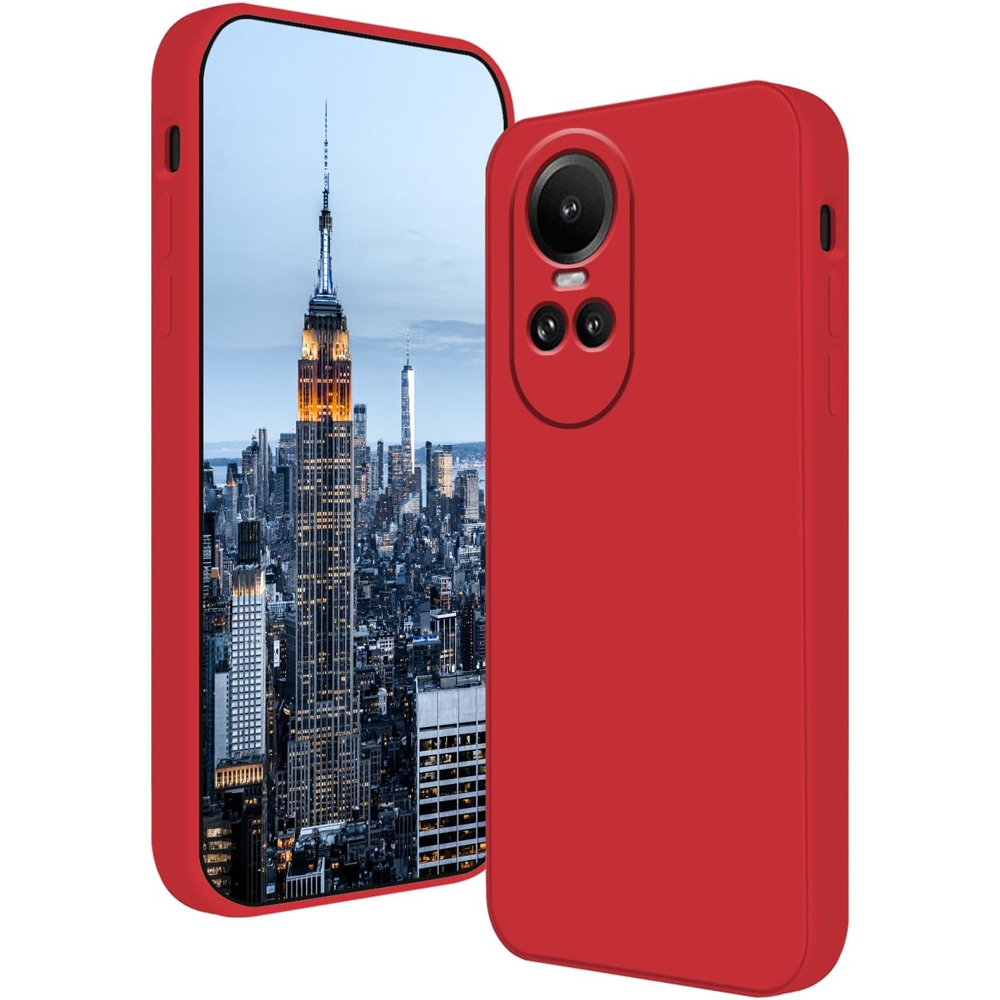 Husa de Protectie, Flippy, pentru Oppo Reno 10 Pro 5G, Liquid Silicone, cu Microfibra pe Interior, Protectie Antisoc, Compatibil Incarcare Wireless, Rosu