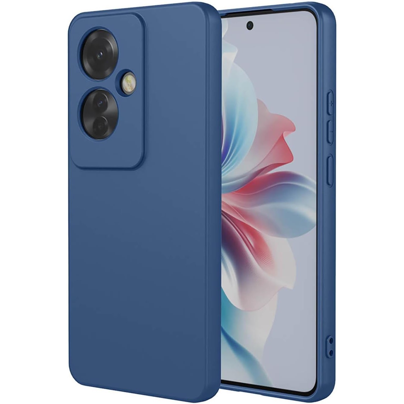 Husa de Protectie, Flippy, pentru Oppo Reno 11 F, Liquid Silicone, cu Microfibra pe Interior, Protectie Antisoc, Compatibil Incarcare Wireless, Albastru
