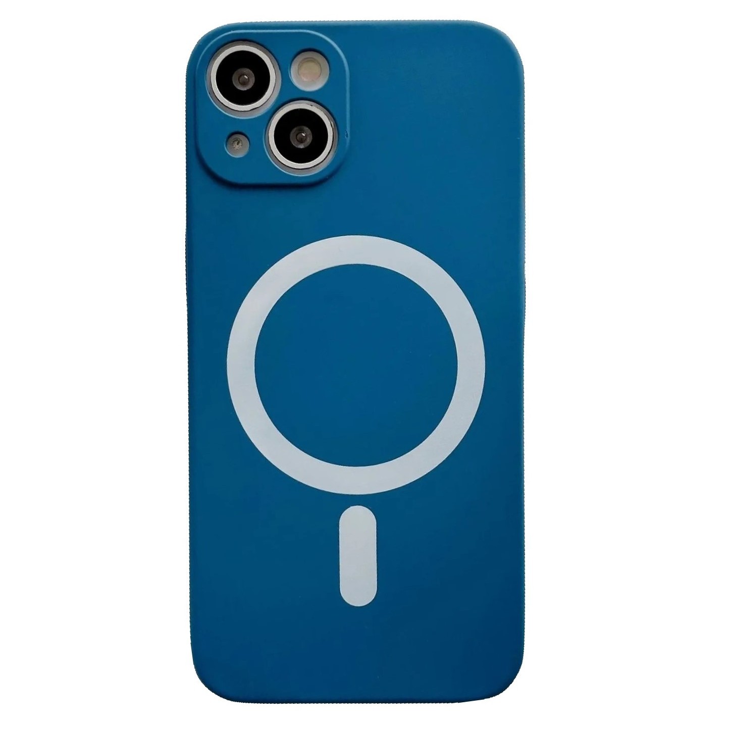 Husa MagSafe pentru Apple iPhone 13, Silicon, Protectie pentru camera, Magnetica, Incarcare Wireless, Flippy, Albastru