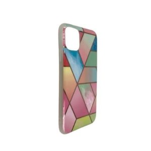Husa protectie pentru Apple iPhone 11 Pro Max Soft IMD TPU Marble Geometric Roz