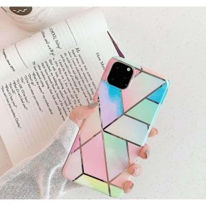 Husa protectie pentru Samsung S20 Ultra Soft IMD TPU Marble Geometric Roz