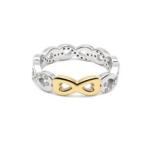 Inel Argint 925 Infinit Placat cu Aur Galben si Minizirconii M 51