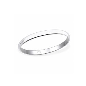 Inel din Argint 925, Jolie Silver, Model Verighetă Simplă, Design Subțire, Finisaj Lucios, Mărimea 54, Argintiu