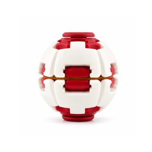 Jucarie Antistres Rotativa, Flippy, Model Minge Push and Spin, Rotire Manuala, Structura 3D Interactiva, Relaxare si Indemanare, 6.3x6 cm, Alb