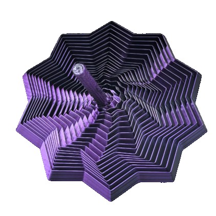 Jucarie Decompresie, Flippy, Model Stea 3D, DuoChrome, Maner Spirala, Turn Magic Geometric, Multiple Forme, Anti-stress, 11 cm, Negru/Mov