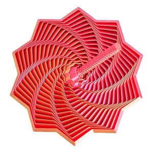 Jucarie Decompresie, Flippy, Model Stea 3D, DuoChrome, Maner Spirala, Turn Magic Geometric, Multiple Forme, Anti-stress, 17 cm, Roz/Auriu