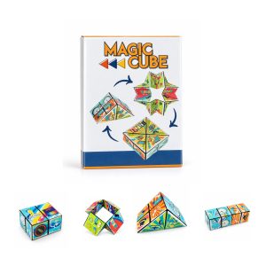 Jucarie Interactiva, Flippy, Magic Cube, Puzzle, Diferite Forme, Anti-stress, 8 x 8 x 3 cm, Multicolor