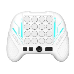Jucarie Interactiva Pop It, Flippy, Tip Consola, Anti-Stres, 5 Moduri de Joc, din ABS si Silicon, +3 Ani, Sunete si Lumini Model Controller, Alb