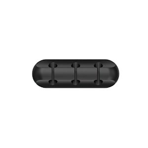 Organizator de Cabluri, Flippy, Autoadeziv, Multifunctional, 3 Locuri de Suport, 6.4x2.2cm, Negru