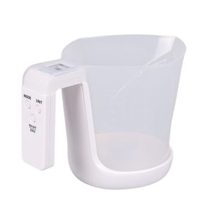 Cantar de Bucatarie 2 in 1, Flippy, Model Electronic, Tip Cana Gradata cu Masurare, pentru Lichide si Solide, Display Automat, 21.5 x 14.3 x 15 cm, Alb