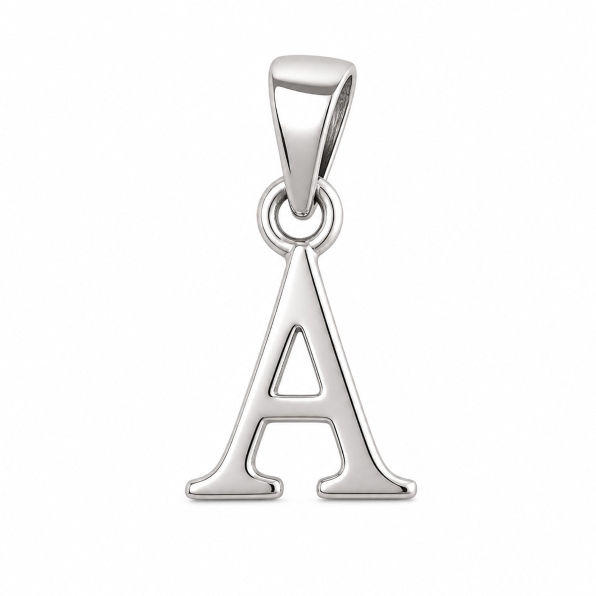 Pandantiv din Argint 925, Model Litera A, Design Initiala, Greutate 0.8g, Argintiu