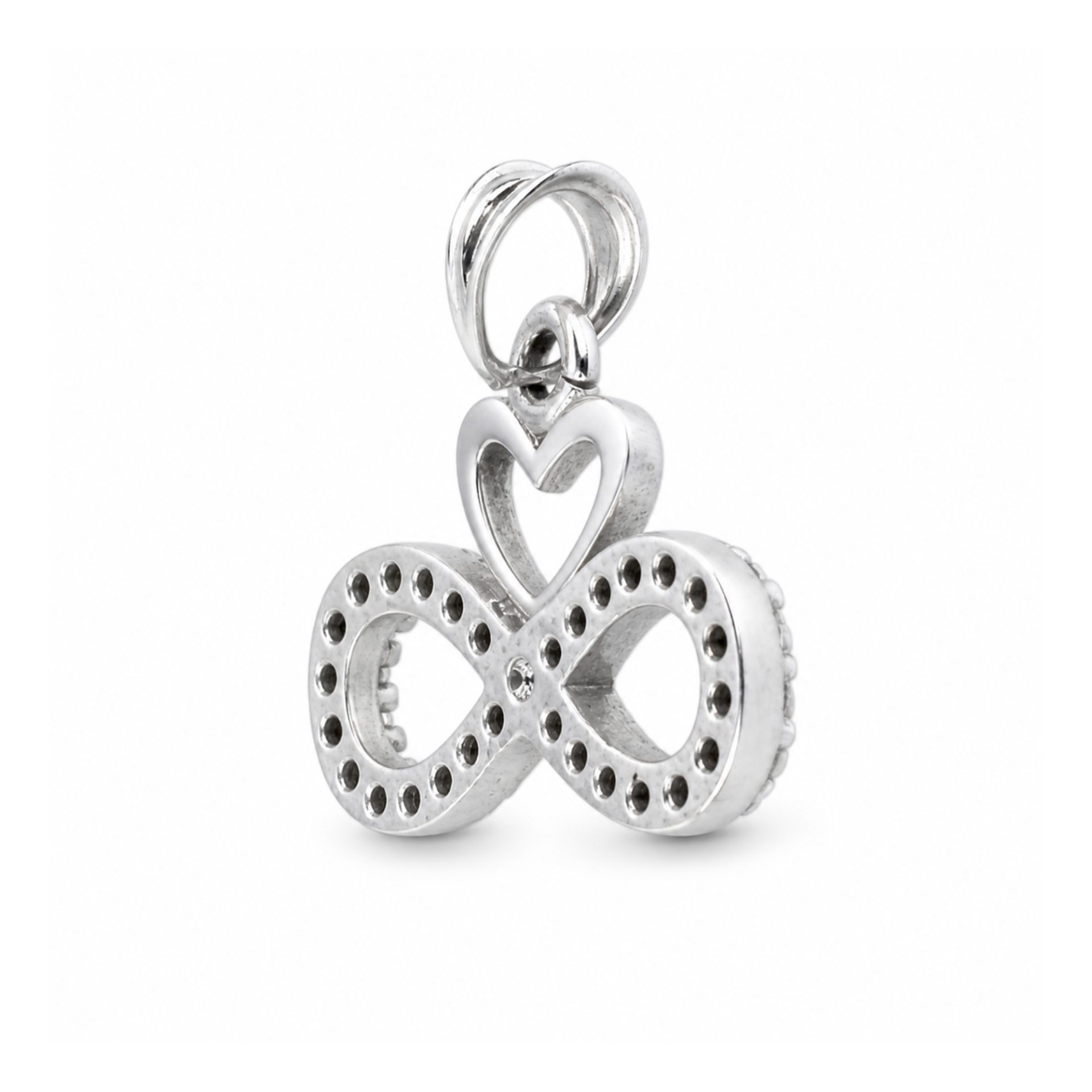 Pandantiv Infinit cu Inima, Argint 925, 1.5 cm x 2 cm