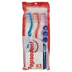 Periuta de Dinti, Pepsodent, cu Capac 3 buc Action Clean Medium