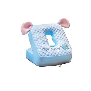 Perna din Spuma, Flippy, pentru Birou, Calatorii, Pauze, Model Elefant, Microfibra, 30x35x30 cm, Albastru