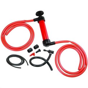 Pompa Manuala pentru Combustibil, Flippy, Pompa pentru Lichide, din Plastic Rezistent,  Debit 5L per minut, 23 × 20 × 3 cm, 380 gr, Rosu