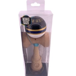 RESIGILAT - Kendama X Originala ROYAL SPIKE, Profesionala, Flippy, Cupe Mari KING SIZE V3, Super Sticky, Gaura in Baza, Rulment Metalic, din lemn 18 cm, Ata 62/65 cm, Inel Albastru inchis
