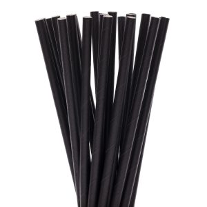 Set 100 Paie, Flippy, din Hartie, 20 cm, Model Uni, Negru