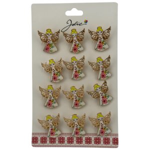 Set 12 Brose Martisor pentru Copii, Jolie, Model Ingeras, Multicolor