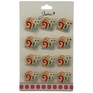 Set 12 Brose Martisor pentru Copii, Jolie, Model Melc, Multicolor