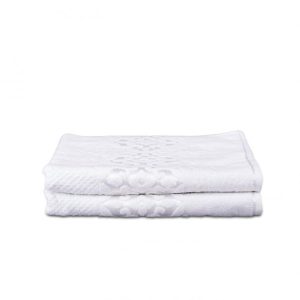Set 2 Prosoape, 70*140 cm, Bumbac, Alb
