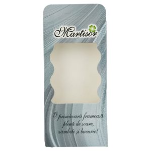 Ambalaje de Carton pentru Martisoare, Flippy, Set 200 Bucati, Cutii Brosa, Model Abstract, Albastru deschis