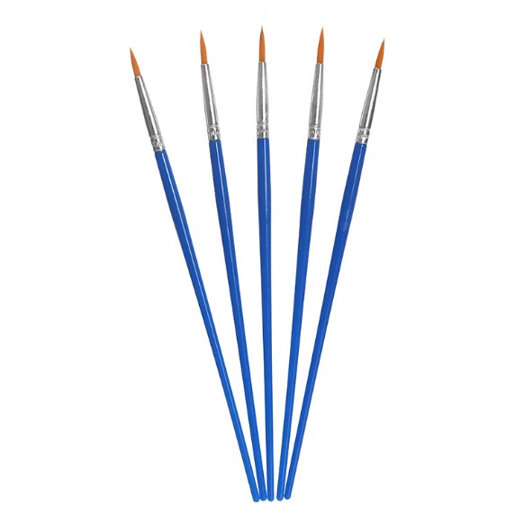 Set 5 Pensule Multifunctionale, Flippy, pentru Pictura pe Fata, Varf Ascutit, 17.5 cm, Albastru