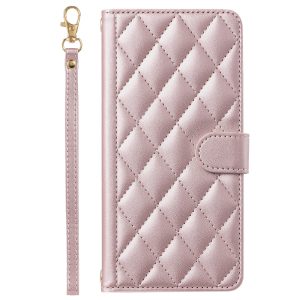 Husa de Protectie Tip Carte, Flippy, pentru Apple iPhone 15 Pro, Model cu Suport si Capsa, Antisoc, Rezistenta la Impact, Protectie Camera, Roz