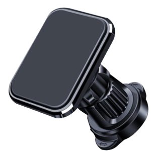 Suport Auto pentru Telefon, Flippy, MagSafe, cu Magnet, Prindere Grila de Ventilatie, Detalii Fine, Rotativ 360 de Grade, Plastic Magnet Silicon, 5.1x3.9 cm, Negru