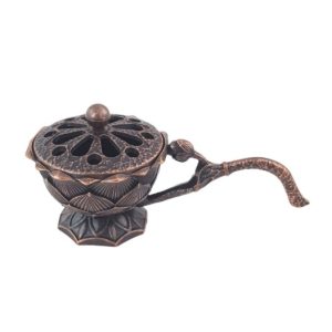 Suport de Tamaiat, Flippy, din Aliaj de Zinc, Model Lotus, Ignifug, 9.7 x 4.8 x 4.7 cm, Cupru