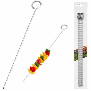 Set 6 Tepuse Pentru Frigarui, Flippy, Rasucite, Din Metal, Pentru Gratar si BBQ, 35 cm
