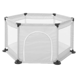 Tarc de Joaca si Siguranta pentru Copii DNT-104, Flippy, Dimensiuni 130 x 115 x 65 cm, Structura de Protectie pentru Interior, Gri