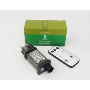 Transformator cu telecomanda, Flippy,  8 jocuri de lumini, 31 v, negru, 9W