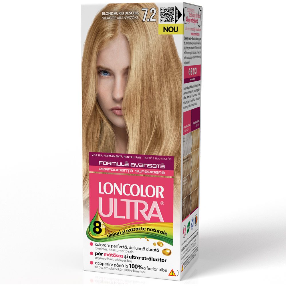 Vopsea pentru Par, Loncolor Ultra, 7/2 Blond Auriu Deschis